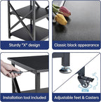Fannova Printer Stand, 23.6 x 23.6 x 30.1 Inches Large Square Printer Table - Image 7