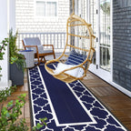 genimo outdoor rug, waterproof plastic runner rugs, 2.5'x8', side view
