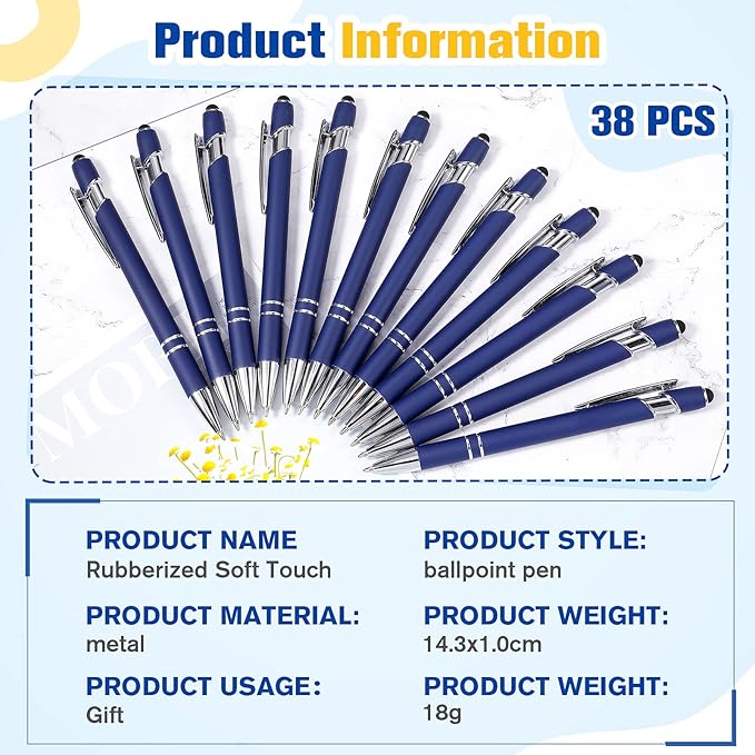 Zonon 38 Pieces Rubberized Ballpoint Pen - Image 2
