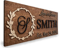 Custom Family Name Sign | Personalized Wooden Wedding Gift | Rustic Last Name