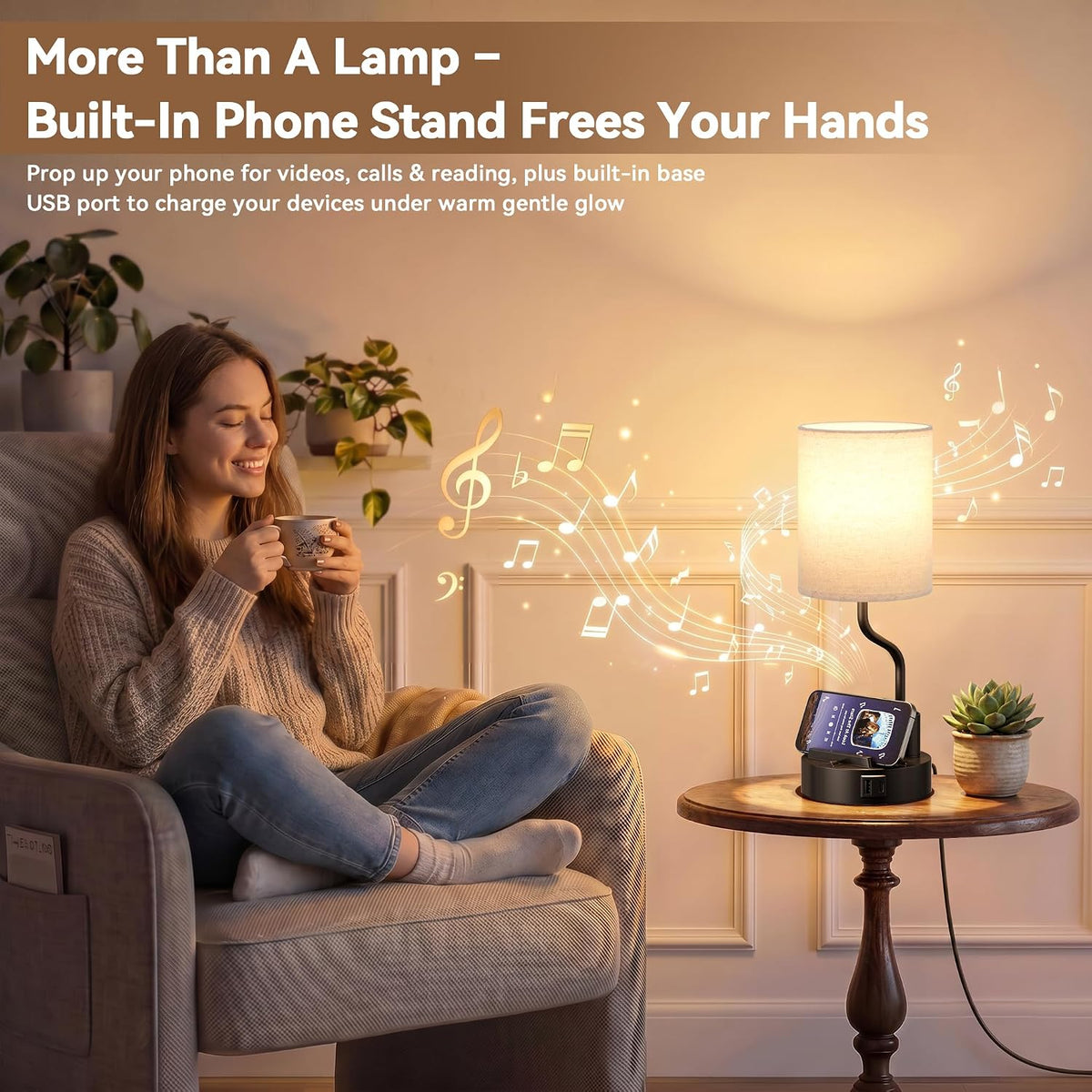fenmzee bedside lamps for bedroom set of 2 showing dimensions