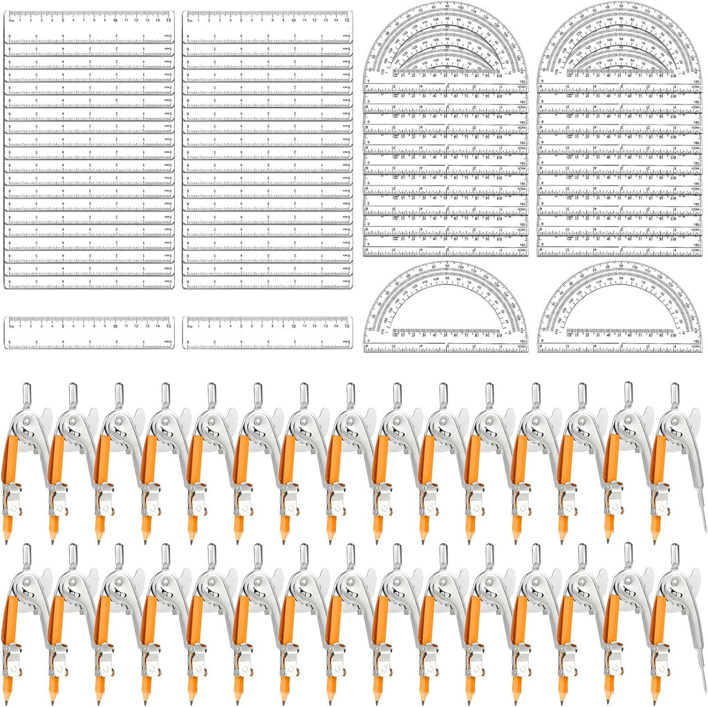 120 Pieces Geometry Math Set Compass