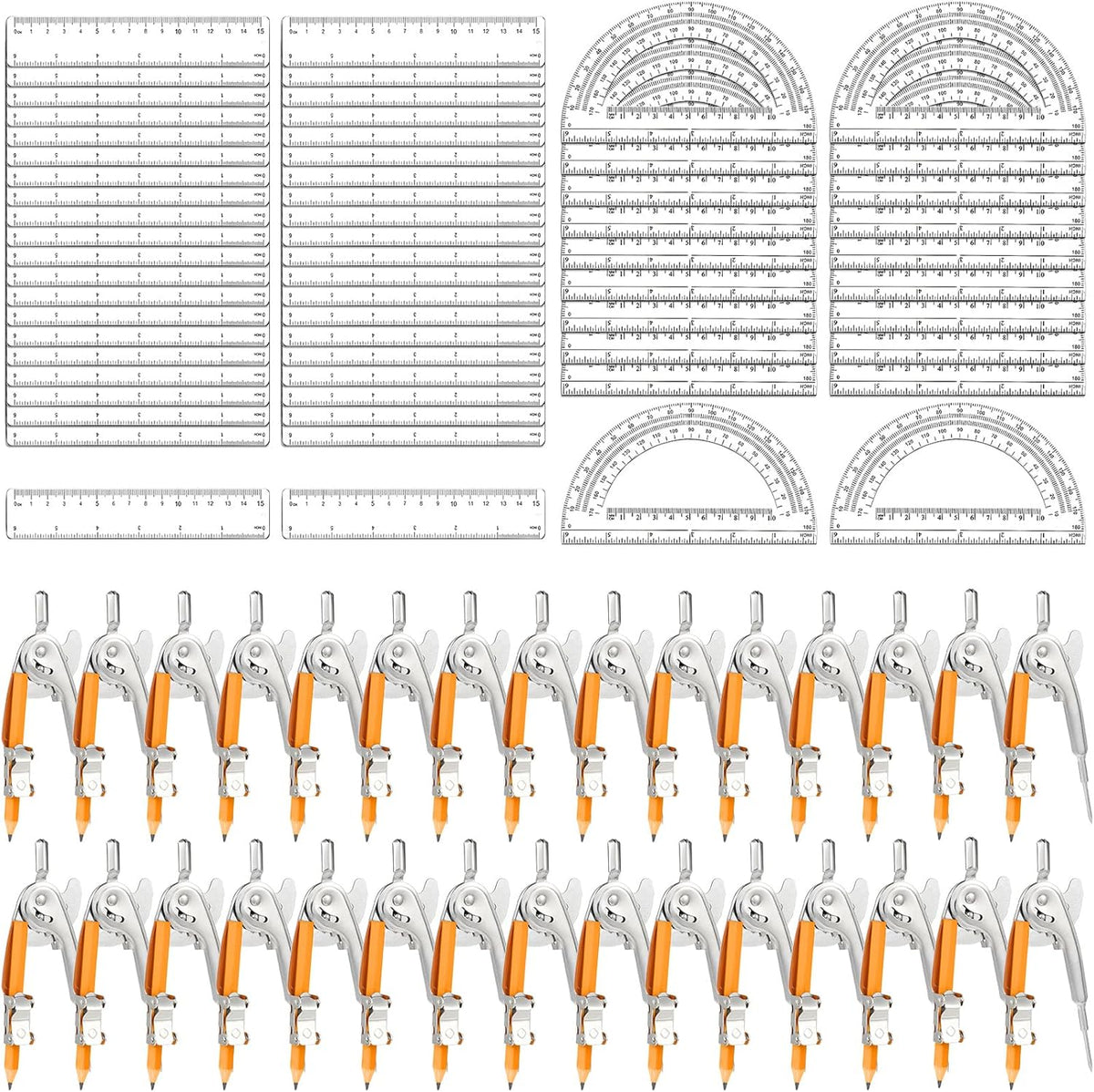 120 Pieces Geometry Math Set Compass