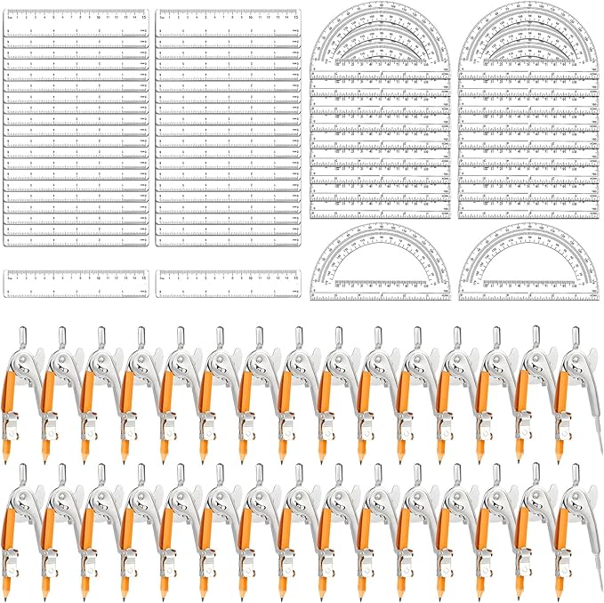 120 Pieces Geometry Math Set Compass by MOTOTO