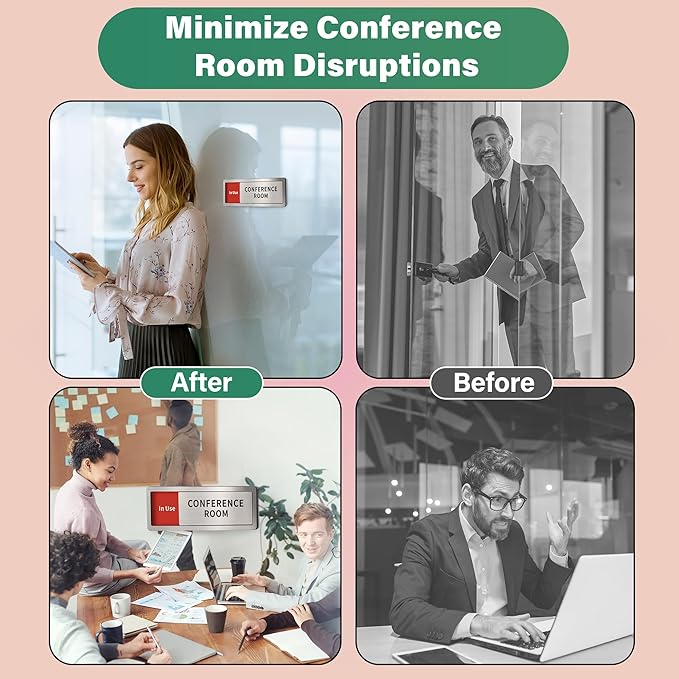 2 Pack Conference Room Office Door Signs Do Not Disturb, In Use/Available - Image 5
