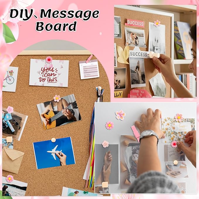 78 Pieces Push Pins Set Cute Thumb Tacks Decorative Flower Push Pins - Image 6
