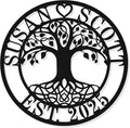 Personalized Tree of Life Metal Wall Art | Custom Monogram Family Last Name by HYTSIGN