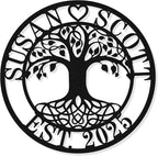 Personalized Tree of Life Metal Wall Art | Custom Monogram Family Last Name by HYTSIGN