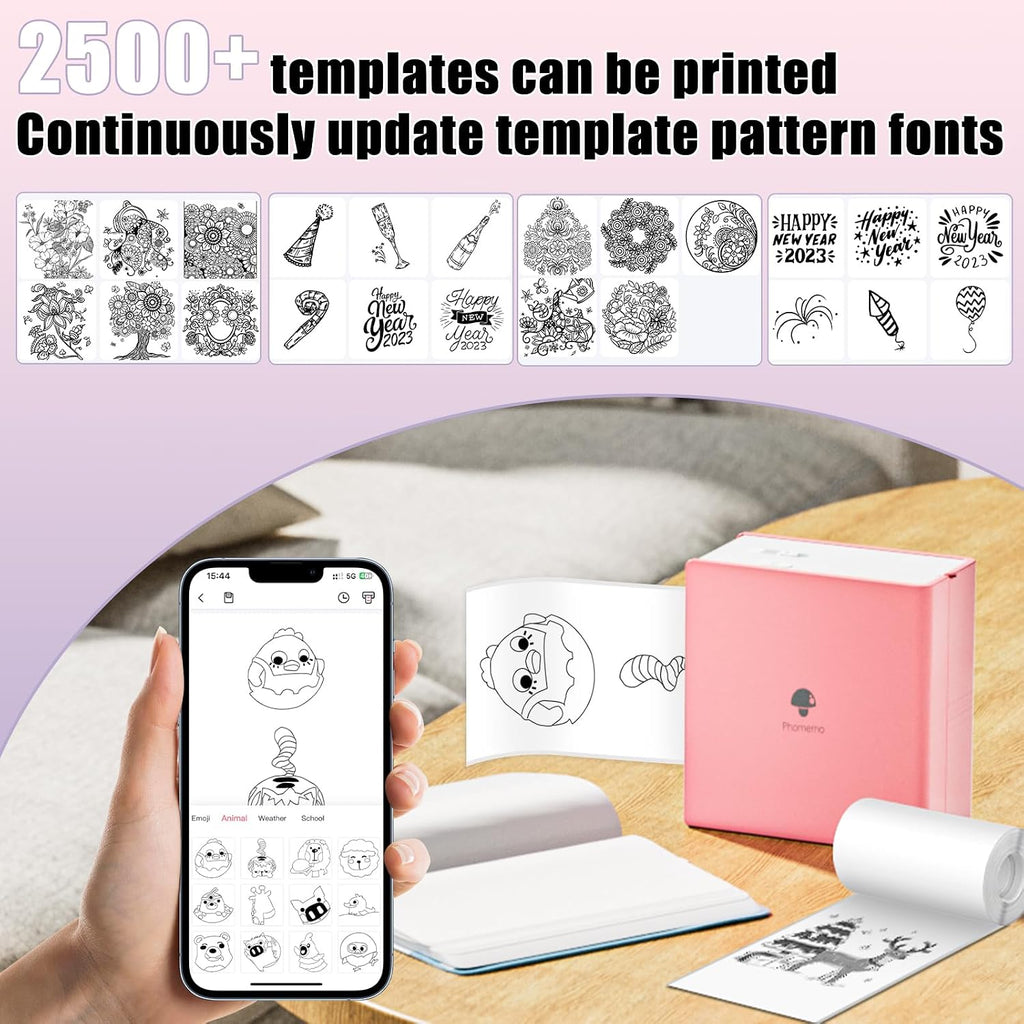 Thermal Sticker Paper Compatible with Phomemo Printer Paper M02/M02 Pro/M02S/P2S/M03/M04S/T02 Mini Sticker Printer- 50mm x 3.5m, 3 Rolls White 2-Year Adhesive Label for Photo,Image,Texts,Notes