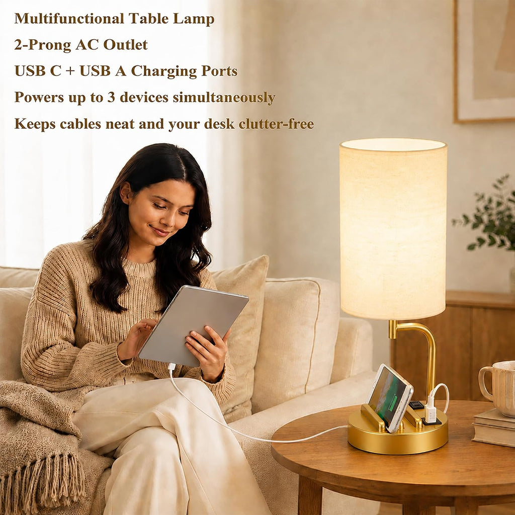 dreamholder touch control usb table lamp with usb on a desk or shelf