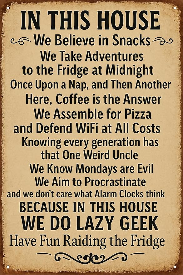 Vintage Funny Metal Tin Sign In This House We Do Geek Magic 8x12 Inches Poster by SKYOCEAN