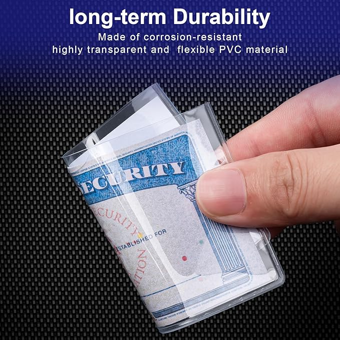 40 Pack Social Security Card Protector Sleeves Medicare Credit Card Holder - Image 4