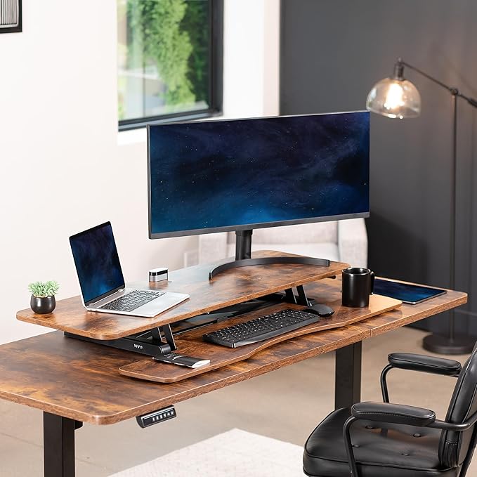 VIVO 48 inch Desk Converter, K Series, Height Adjustable Sit to Stand Riser - Image 8
