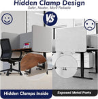 KERRAM Desk Privacy Panel 24 x 24 Inch, Sound Absorbing & Proof Desk Divider - Image 3