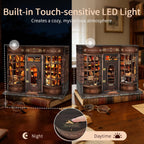 BELEEV Book Nook Kit for Adult and Teens,3D Wooden Puzzle(Hoggor Bookstore) | DIY Miniature Dollhouse Kit with LED Light, Openable Door Booknook Bookshelf Decor Craft, Birthday Gifts for Women Teens