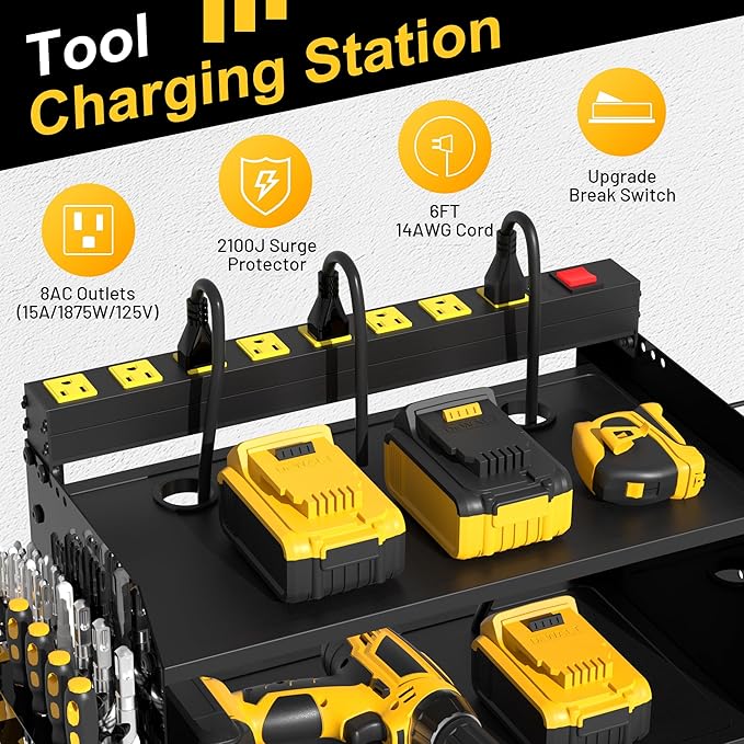 CFMASTER 4-Layer Wall-Mounted Power Tool Organizer Rack, Heavy Duty Adjustable - Image 3