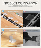 Nearockle Cable Management Under Desk, Adjustable Self-Adhesive Silicone Cable - Image 3