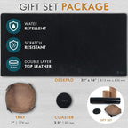 Elizo Leather Desk Mat Desk Pad Blotter Set - Image 2