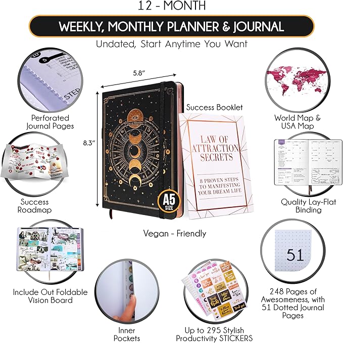 Life Planner - Undated Weekly & Monthly Planner, 12-Month Journey to Increase - Image 2