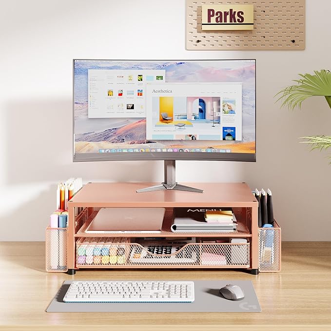 OPNICE Desk Organizers and Accessories, 2-Tier Computer Monitor Stand - Image 2