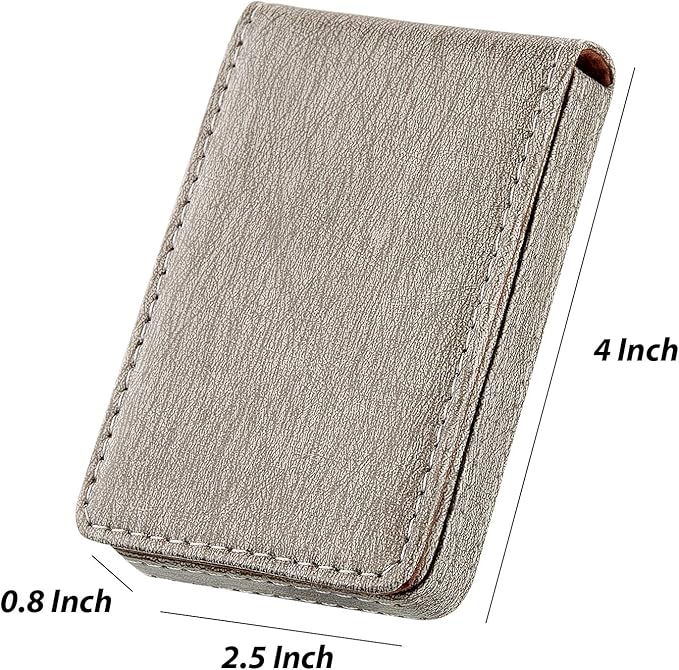 Outus 2 Pieces Business Card Holder, PU Leather Business Card Case Pocket Wallet - Image 2