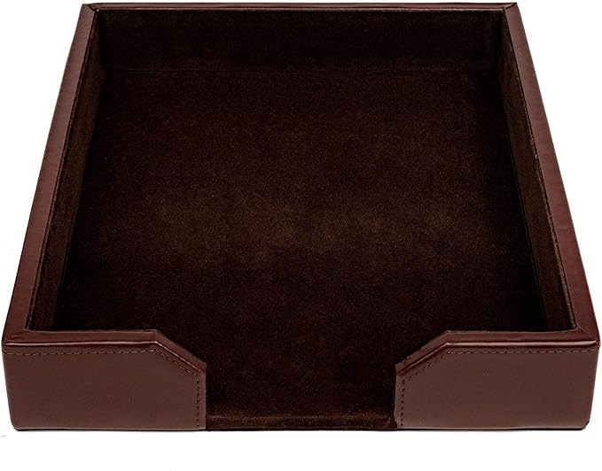 DACASSO Bonded Leather Desktop Letter Tray by Dacasso