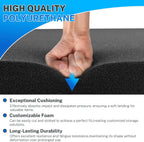Polyurethane Foam Padding, 2 PCS 16 x 12 x 1 Inch Black Soft Cuttable Packing Foam Inserts for Cases, Furniture, Automotive and Packaging
