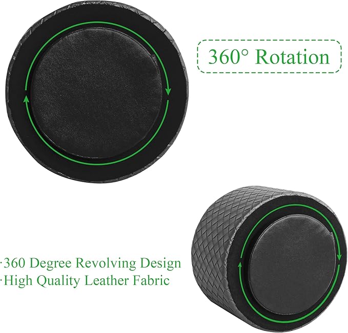 Hennaja Round Leather Art Supply Organizer, Remote Control Holder, 360 Degree - Image 4