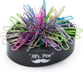 Mr. Pen- Magnetic Desk Toy With Colored and Silver Paper Clips (100 Pieces), Desk Toys, Desk Decor, Desk Accessories, Paperweight, Cute Office Supplies, Paper Clips Holder, Paper Clip Dispenser | Paperclip Holders for Desk, Paper Clip Dispenser, Paper