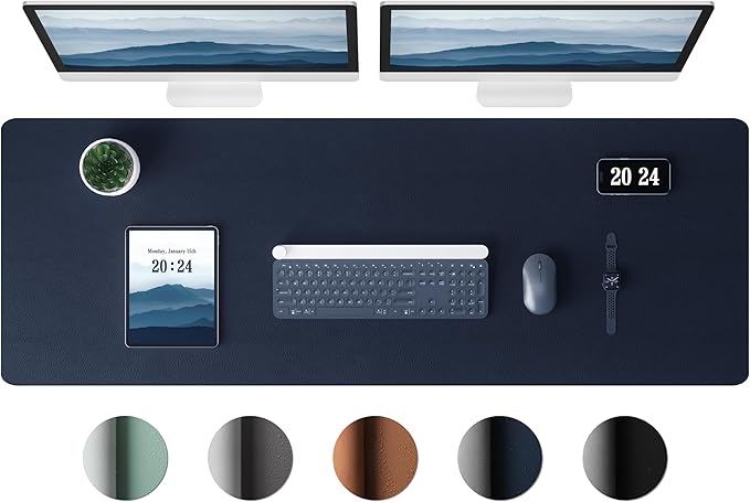 Aothia Leather Desk Pad Protector, Office Desk Mat, Large Mouse Pad, Laptop - Image 2