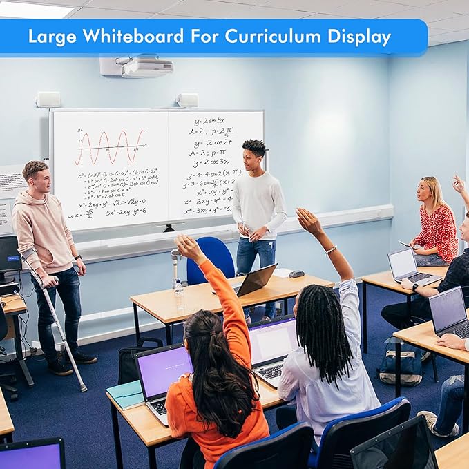 maxtek Rolling Whiteboard, 72x40 Large Double-Sided White Board Dry Erase on - Image 4