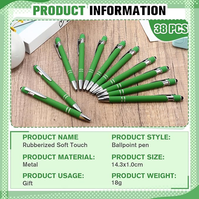 Zonon 38 Pieces Rubberized Ballpoint Pen - Image 3
