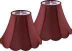 GOSO Scallop Burgundy Lamp Shades Set of 2 Medium Red, Bell Lamp Shade