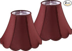 GOSO Scallop Burgundy Lamp Shades Set of 2 Medium Red, Bell Lamp Shade by GOSO