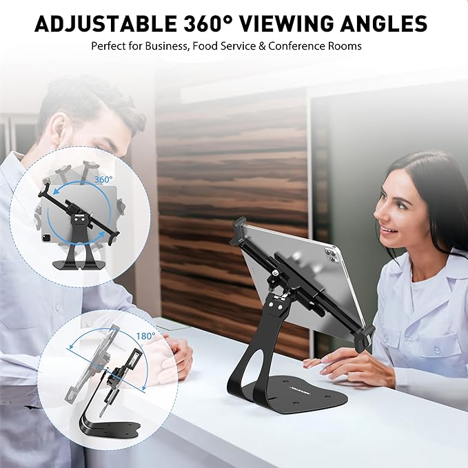 AboveTEK Anti-Theft iPad Kiosk Stand, 360° Swivel POS Tablet Mount - Image 3