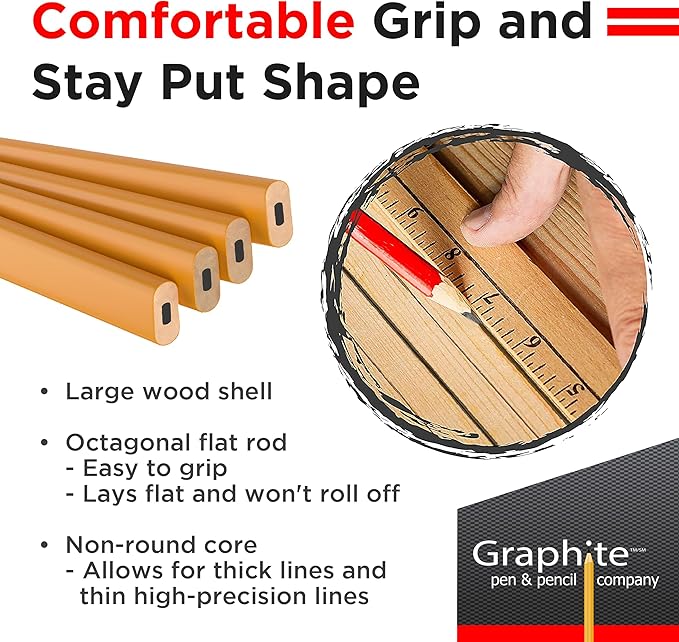 GRAPHITE Hard Lead Carpenter Pencils Bulk - Image 6