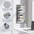EasyPAG Wall File Organizer for Office 10 Pocket Mesh Wall Mounted Paper - Image 2