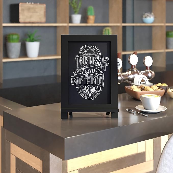 HBCY Creations Black Wooden Tabletop Chalkboard - Image 5