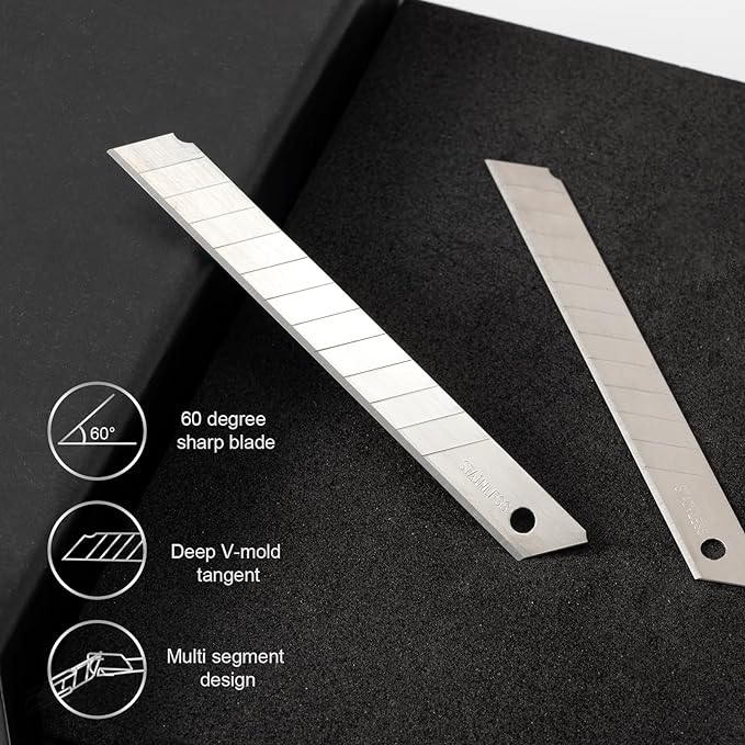 Gomake 9mm Utility Knife Replacement Blades, Snap Off Blades - Image 2
