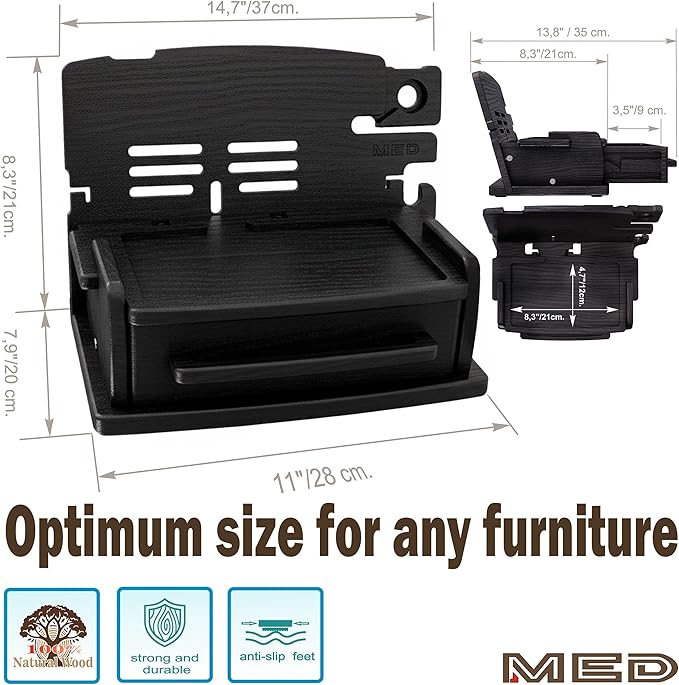 MED Wood Phone Docking Station – Nightstand Desk Organizer - Image 5