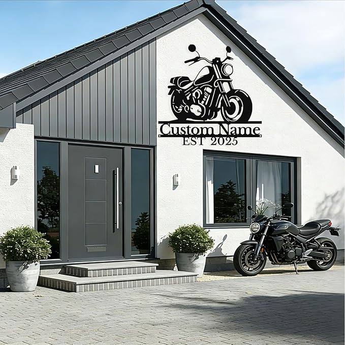 Custom Motorcycle Metal Sign Personalized Biker Name Sign Motorcycle Wall Art - Image 5