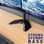 vivo dual led lcd monitor mount, free-standing desk, front angle view