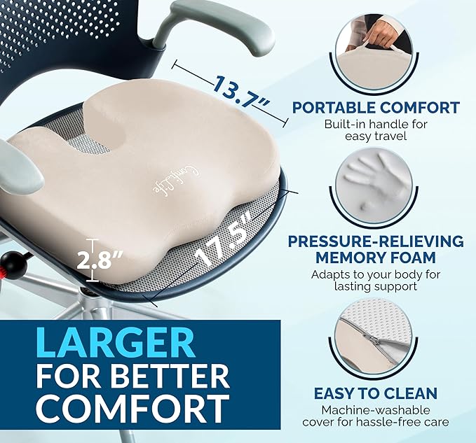 ComfiLife Premium Gel & Memory Foam Seat Cushion – Doctor Recommended Office - Image 5