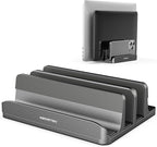 AboveTEK Vertical Laptop Stand, 3 Slots Aluminum Desk Laptop Holder & Laptop by AboveTEK