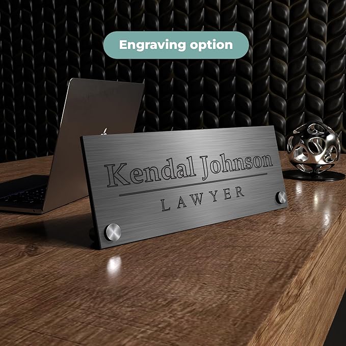 EGD ACM Desk Name Plate Personalized I Custom Office Desk Accessories Decor I - Image 5