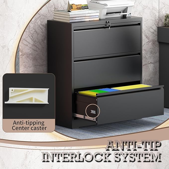 mysteeldepot 3 Drawer Lateral File Cabinet - Image 7