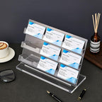 Dunzoom Business Card Holder for Desk 9 Slots Clear Gift Card Display Acrylic - Image 4