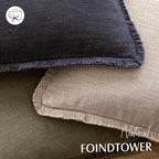 Foindtower Set of 2 Decorative Linen Fringe Throw Pillow Covers Boho Farmhouse - Image 4