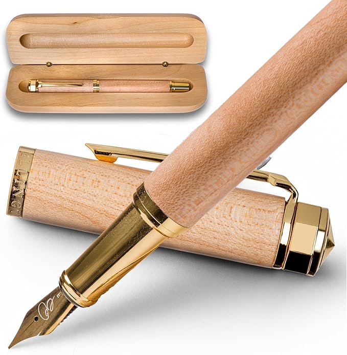 Ellington Pens Luxury Wood Fountain Pen Set – Extra Fine Nib by EllingtonPens