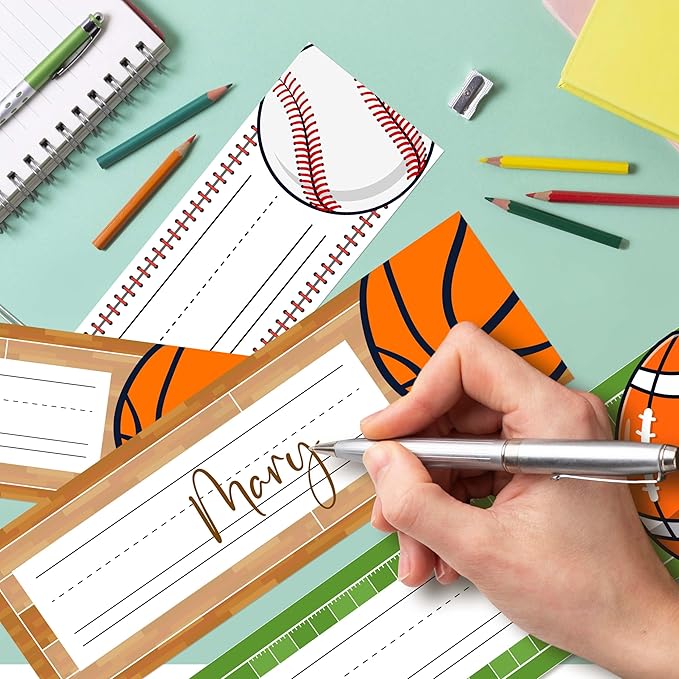 30 Name Tags for Classroom Cubbies, 3x9 in All-Star Sports Name Plates for Desks - Image 3
